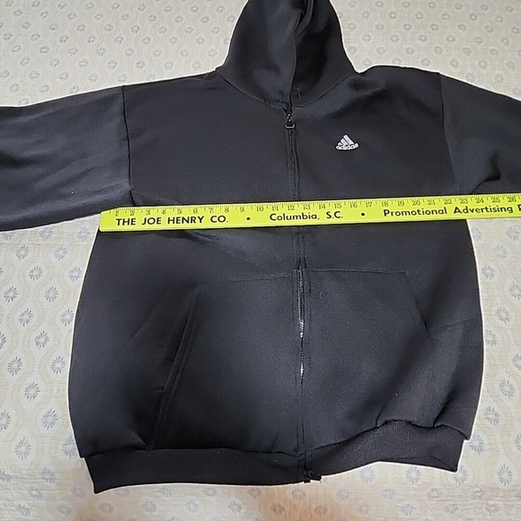 VTG 90's EUC Adidas Hoodie Mens Large Must‎ Have 3 Stripes Full Zip Sweatshirt - Picture 13 of 13